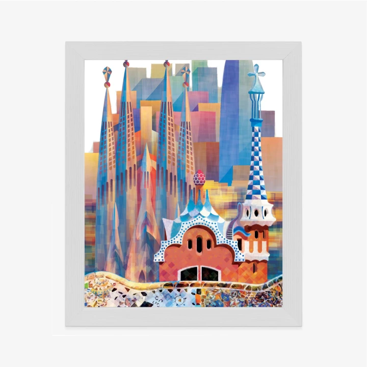 Plakat Słynna Architektura Barcelony Abstrakcja