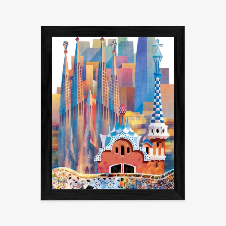 Plakat Słynna Architektura Barcelony Abstrakcja