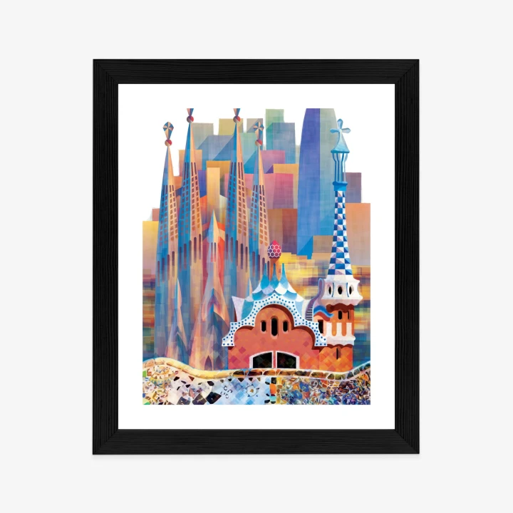 Plakat Słynna Architektura Barcelony Abstrakcja