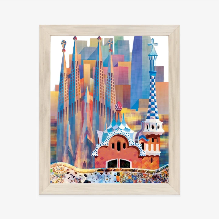 Plakat Słynna Architektura Barcelony Abstrakcja