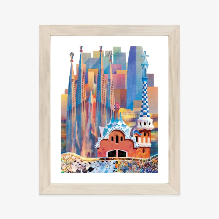 Plakat Słynna Architektura Barcelony Abstrakcja