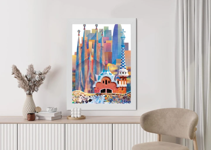 Plakat Słynna Architektura Barcelony Abstrakcja