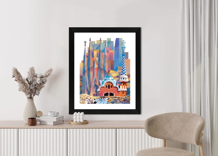 Plakat Słynna Architektura Barcelony Abstrakcja