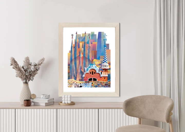 Plakat Słynna Architektura Barcelony Abstrakcja