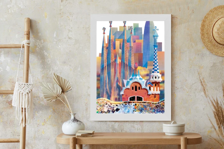 Plakat Słynna Architektura Barcelony Abstrakcja