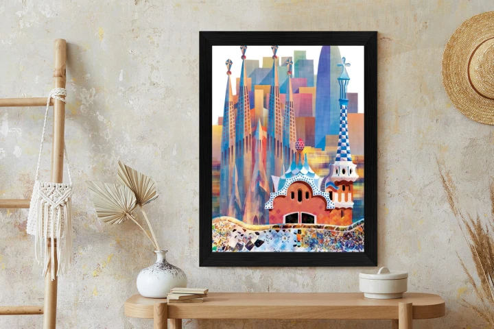 Plakat Słynna Architektura Barcelony Abstrakcja