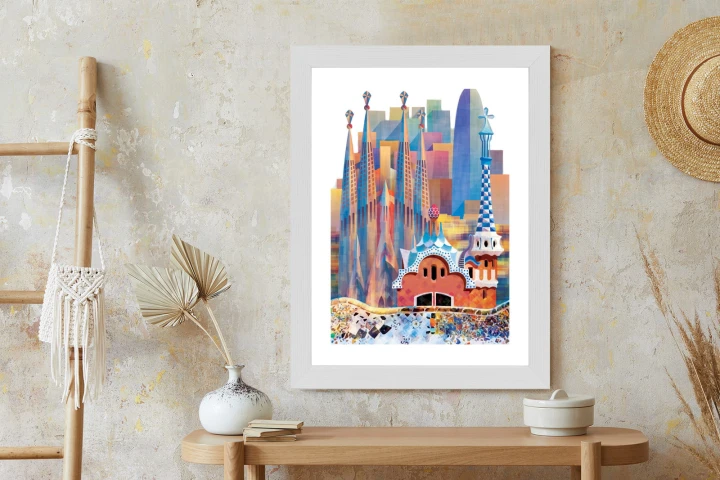 Plakat Słynna Architektura Barcelony Abstrakcja