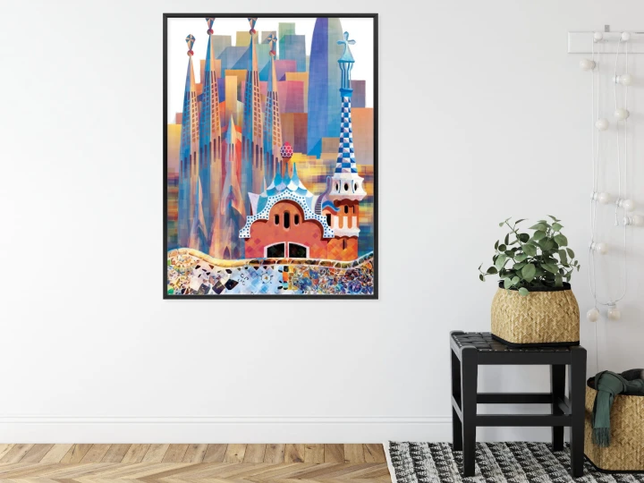 Plakat Słynna Architektura Barcelony Abstrakcja