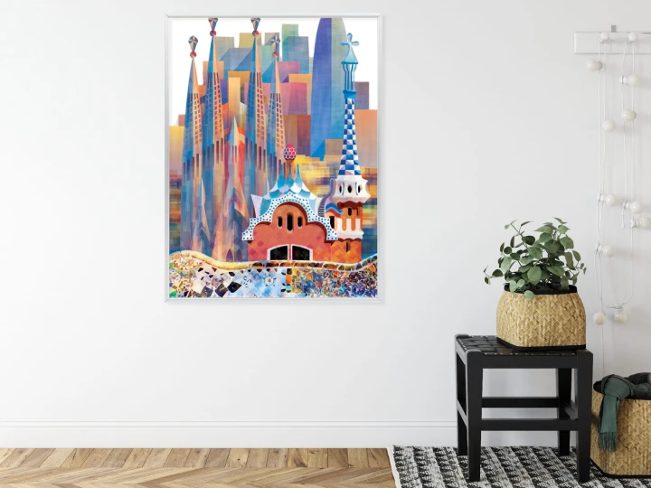 Plakat Słynna Architektura Barcelony Abstrakcja