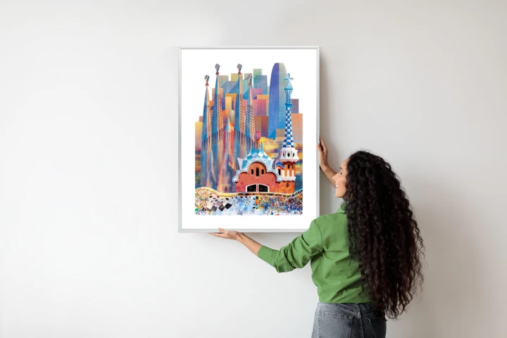 Plakat Słynna Architektura Barcelony Abstrakcja