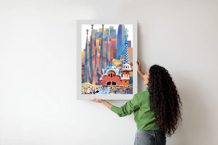 Plakat Słynna Architektura Barcelony Abstrakcja