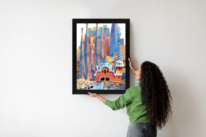 Plakat Słynna Architektura Barcelony Abstrakcja