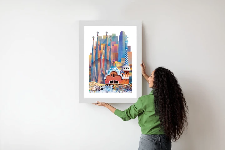 Plakat Słynna Architektura Barcelony Abstrakcja