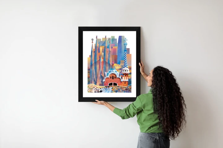 Plakat Słynna Architektura Barcelony Abstrakcja