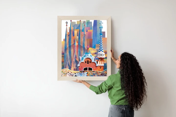 Plakat Słynna Architektura Barcelony Abstrakcja