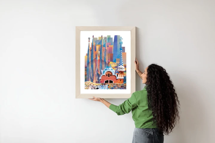 Plakat Słynna Architektura Barcelony Abstrakcja