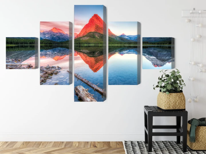 Obraz Wieloczęściowy Jezioro Swiftcurrent Lake W Usa