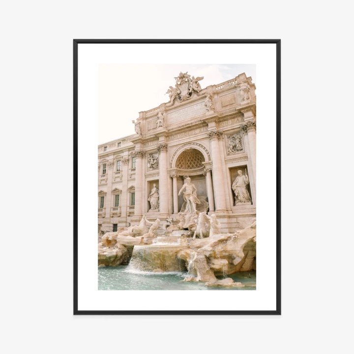 Plakat Fontanna Di Trevi Z Rzeźbami