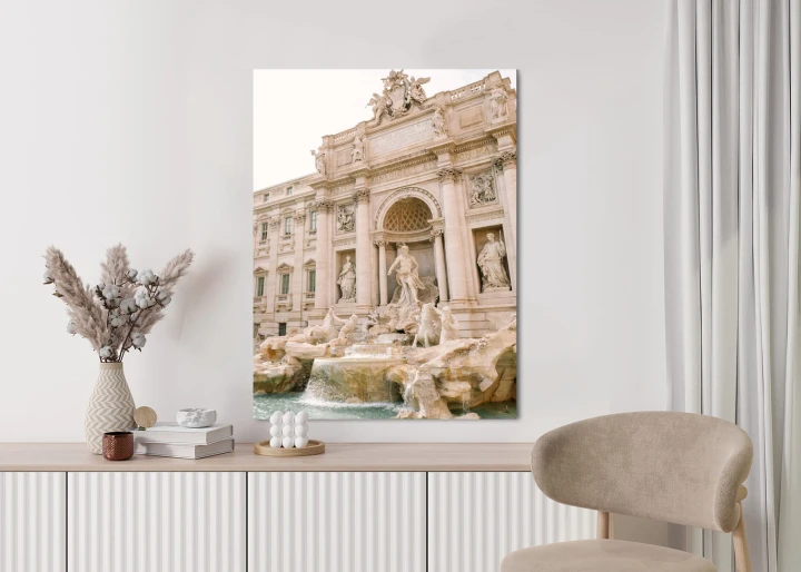 Plakat Fontanna Di Trevi Z Rzeźbami