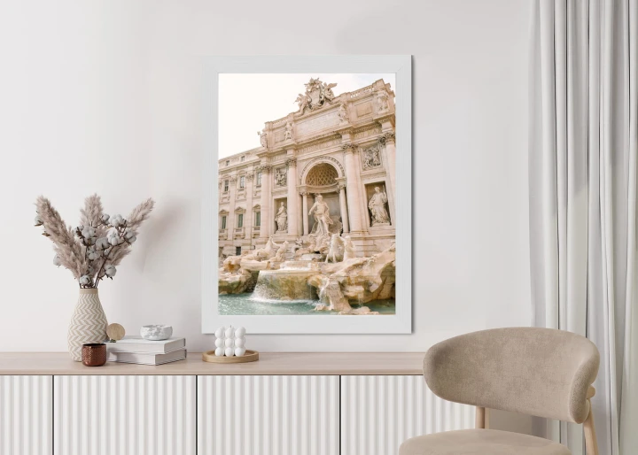 Plakat Fontanna Di Trevi Z Rzeźbami