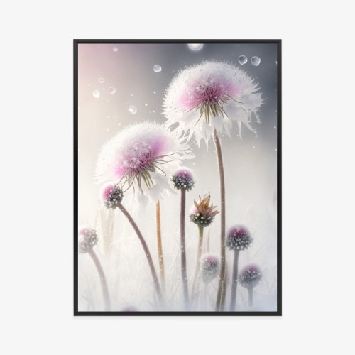 Plakat Mniszki Lekarskie W Płatkach Śniegu