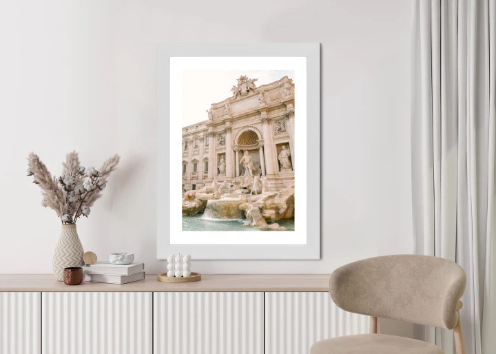 Plakat Fontanna Di Trevi Z Rzeźbami