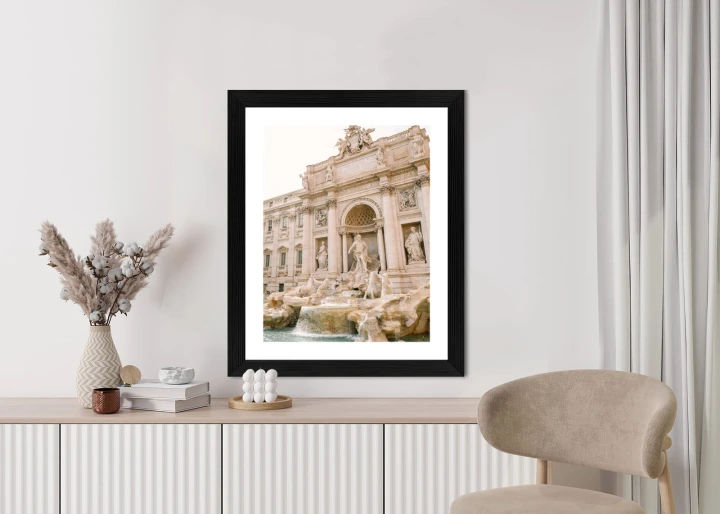 Plakat Fontanna Di Trevi Z Rzeźbami