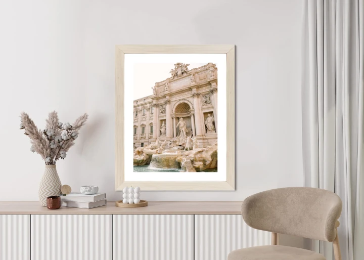 Plakat Fontanna Di Trevi Z Rzeźbami