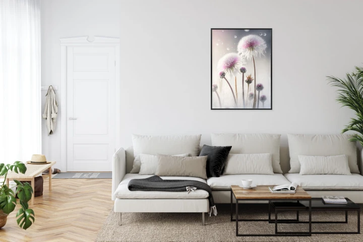Plakat Mniszki Lekarskie W Płatkach Śniegu