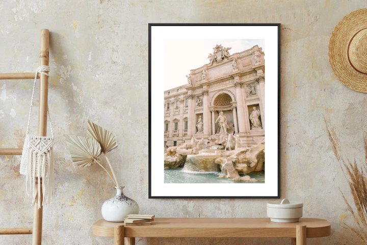 Plakat Fontanna Di Trevi Z Rzeźbami