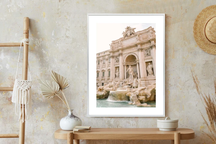 Plakat Fontanna Di Trevi Z Rzeźbami