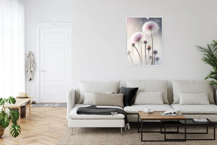 Plakat Mniszki Lekarskie W Płatkach Śniegu