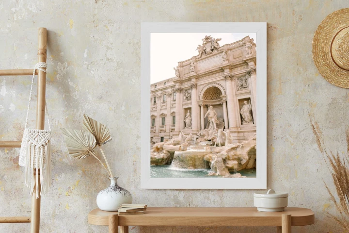 Plakat Fontanna Di Trevi Z Rzeźbami