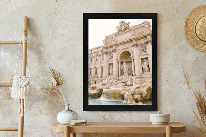 Plakat Fontanna Di Trevi Z Rzeźbami