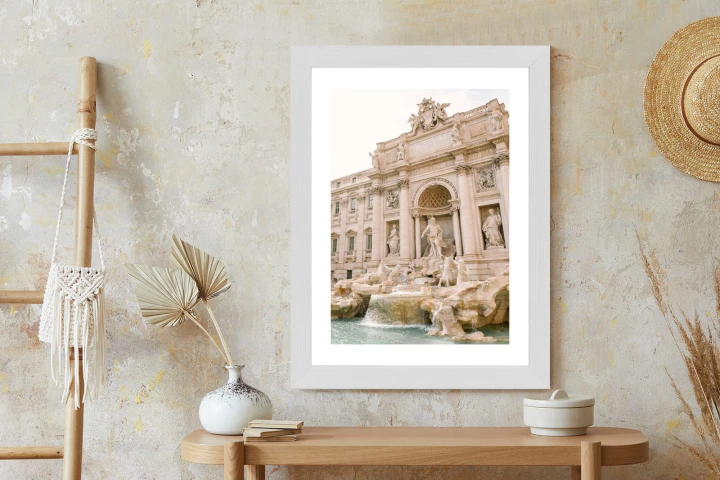 Plakat Fontanna Di Trevi Z Rzeźbami