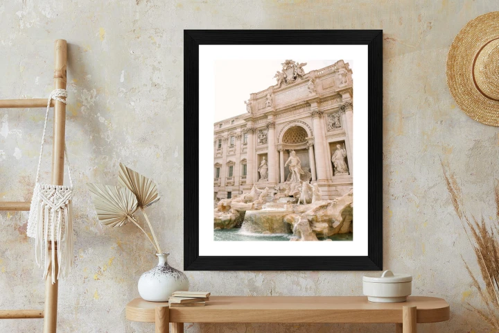 Plakat Fontanna Di Trevi Z Rzeźbami