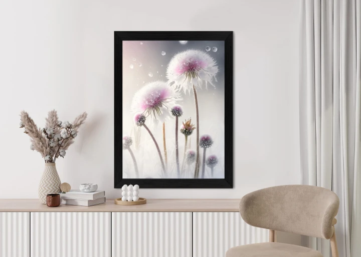 Plakat Mniszki Lekarskie W Płatkach Śniegu
