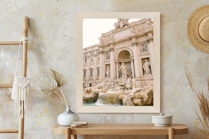 Plakat Fontanna Di Trevi Z Rzeźbami