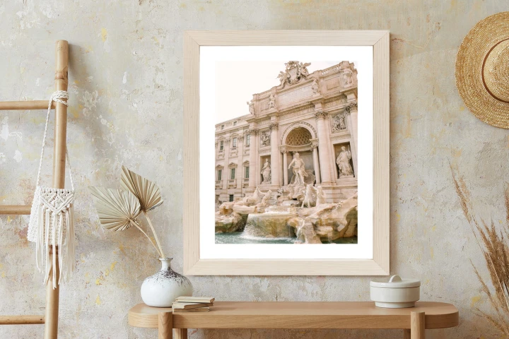 Plakat Fontanna Di Trevi Z Rzeźbami