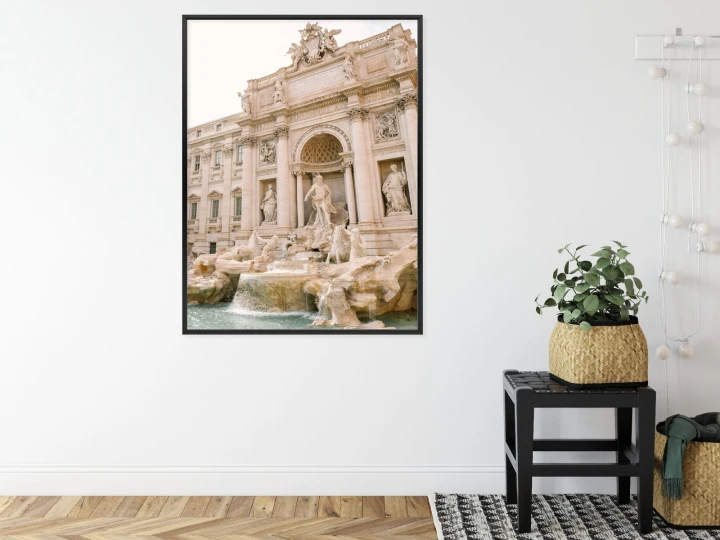 Plakat Fontanna Di Trevi Z Rzeźbami
