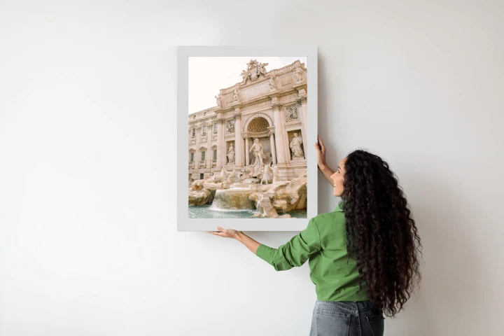 Plakat Fontanna Di Trevi Z Rzeźbami