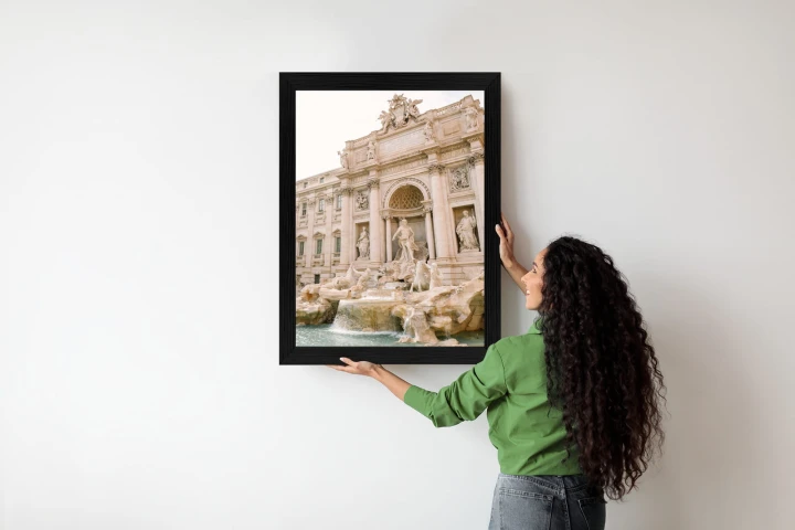 Plakat Fontanna Di Trevi Z Rzeźbami