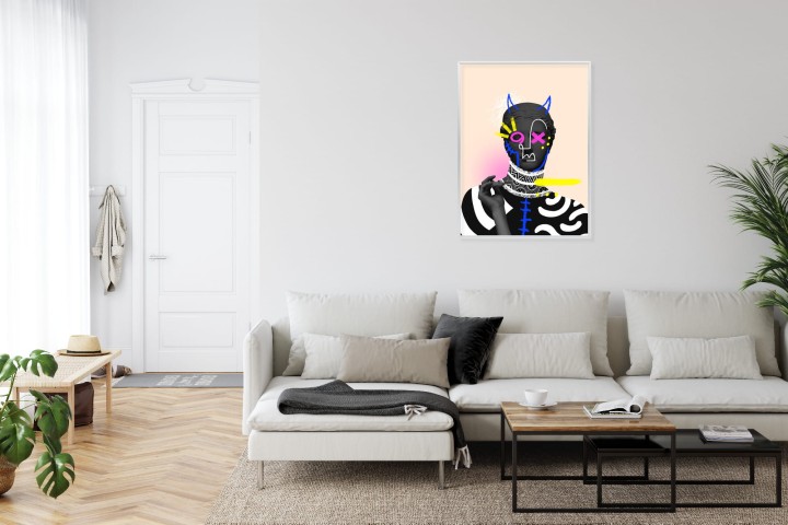 Plakat Antyczna Rzeźba Diabelski Look Kolaż Współczesny