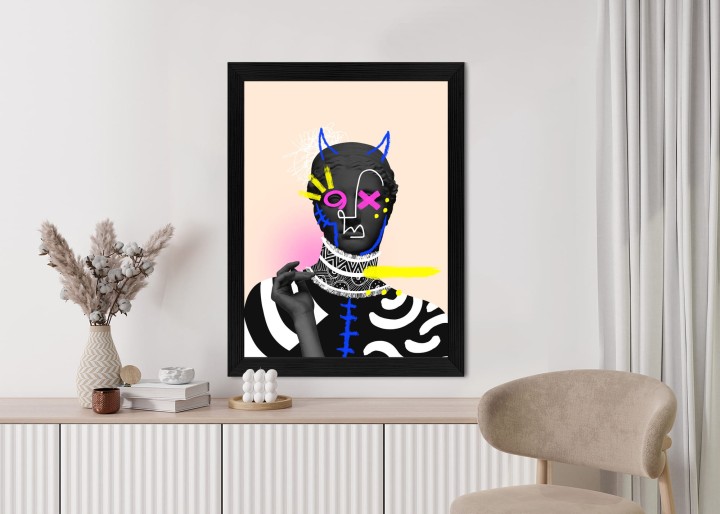 Plakat Antyczna Rzeźba Diabelski Look Kolaż Współczesny
