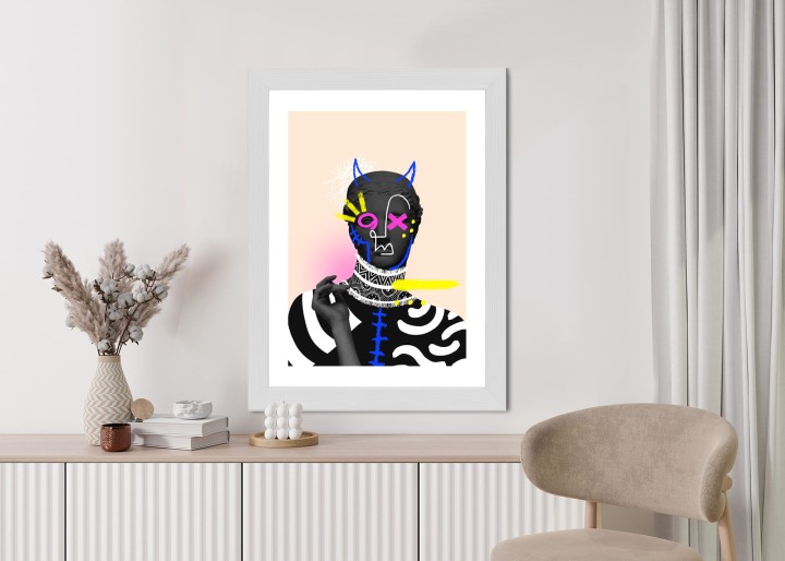 Plakat Antyczna Rzeźba Diabelski Look Kolaż Współczesny