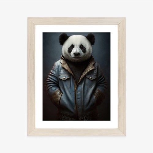 Plakat Miś Panda Ubrany W Dżinsową Kurtkę