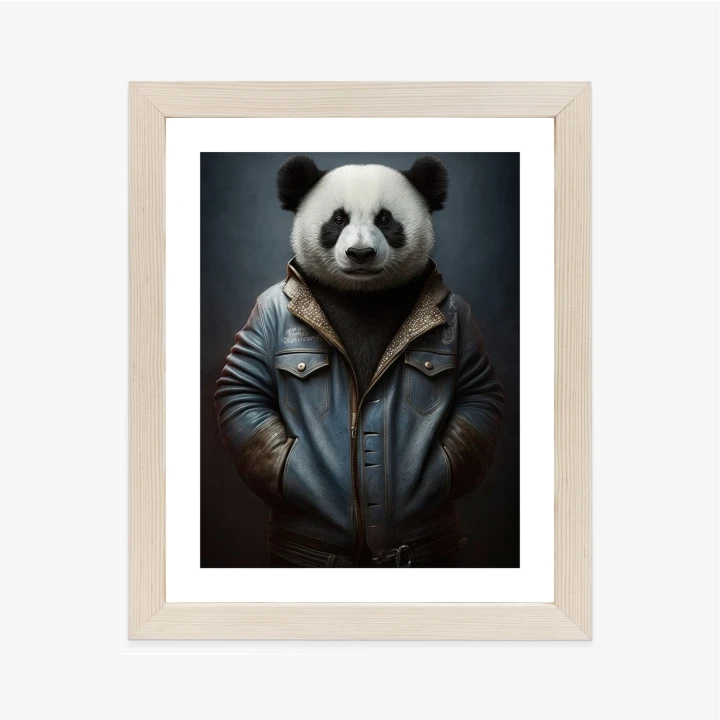 Plakat Miś Panda Ubrany W Dżinsową Kurtkę