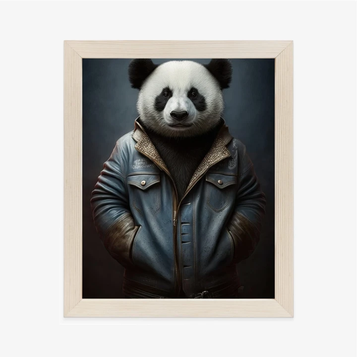 Plakat Miś Panda Ubrany W Dżinsową Kurtkę