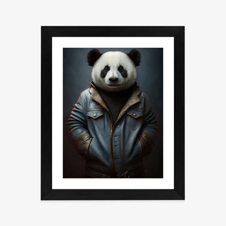 Plakat Miś Panda Ubrany W Dżinsową Kurtkę