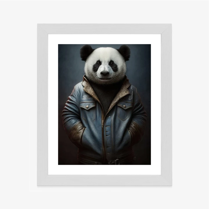 Plakat Miś Panda Ubrany W Dżinsową Kurtkę